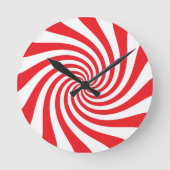 Snoep met rode en witte kerst ronde klok (Voorkant)