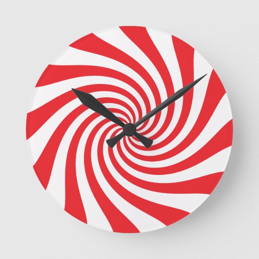 Snoep met rode en witte kerst ronde klok (Voorkant)