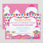 Snoep met uitnodiging van Birthday (Voorkant / Achterkant)