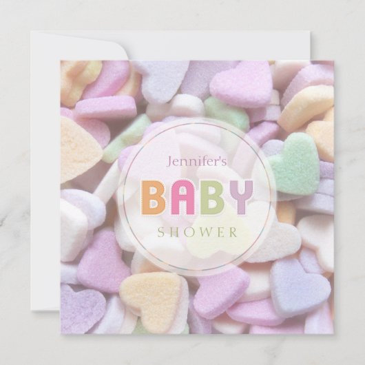 Snoep met zoete smaak Neutraal Baby shower Kaart (Voorkant)