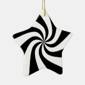 Snoep met zwart-wit peppermint Star-versiering Keramisch Ornament (Rechts)