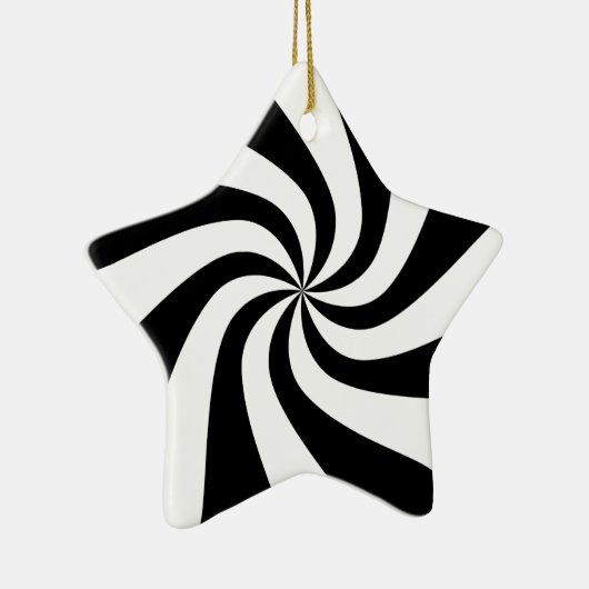 Snoep met zwart-wit peppermint Star-versiering Keramisch Ornament (Rechts)