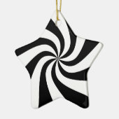Snoep met zwart-wit peppermint Star-versiering Keramisch Ornament (Links)