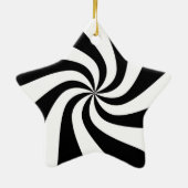 Snoep met zwart-wit peppermint Star-versiering Keramisch Ornament (Achterkant)