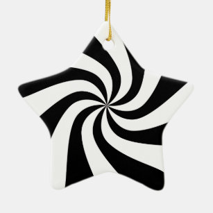 Snoep met zwart-wit peppermint Star-versiering Keramisch Ornament