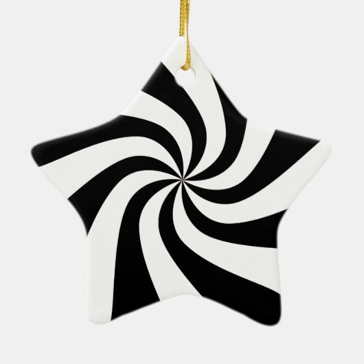Snoep met zwart-wit peppermint Star-versiering Keramisch Ornament (Achterkant)