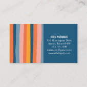 Snoep minimalistische strepen Handgemaakt blauw Visitekaartje (Achterkant)