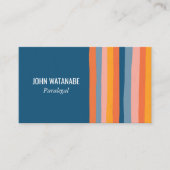 Snoep minimalistische strepen Handgemaakt blauw Visitekaartje (Voorkant)