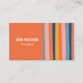 Snoep minimalistische strepen handgemaakt Sinaasap Visitekaartje (Voorkant)