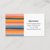 Snoep minimalistische strepen handgemaakt visitekaartje (Achterkant)