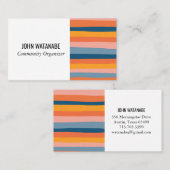 Snoep minimalistische strepen handgemaakt visitekaartje (Voorkant / Achterkant)