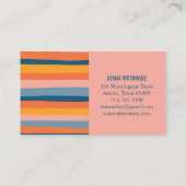 Snoep minimalistische strepen Roze handgemaakt Visitekaartje (Achterkant)