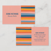 Snoep minimalistische strepen Roze handgemaakt Visitekaartje (Voorkant / Achterkant)