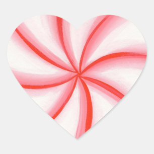 Snoep Mint Swirl Heart Shaped Stickers