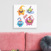 Snoep Monster Parade Canvas Afdruk (Insitu (Woonkamer))