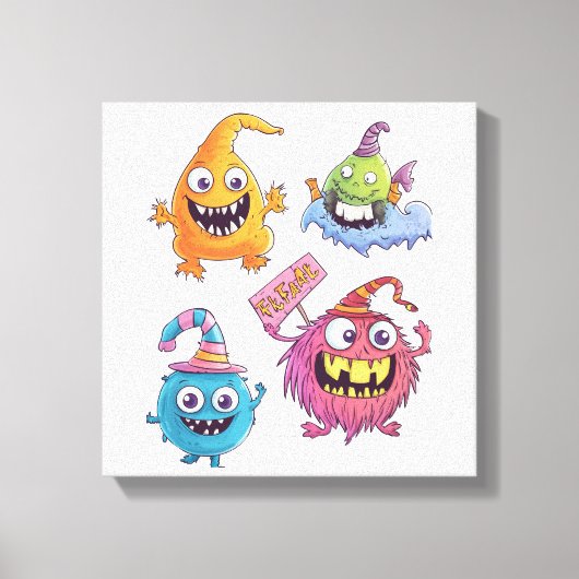 Snoep Monster Parade Canvas Afdruk (Voorkant)