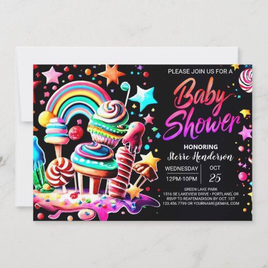 Snoep Oasis bewerkbaar Baby shower Kaart (Voorkant)
