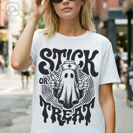 Snoep of een Behandeling Geest Verpleegster Grappi T-shirt