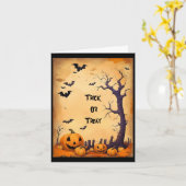 Snoep of een grap Halloween wenskaart Kaart (Gele Bloem)