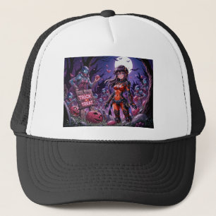 Snoep of een grap Halloween zombies die hersenen u Trucker Pet