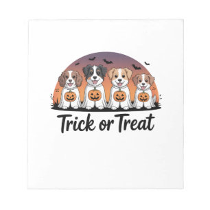 Snoep of een grap met Halloween Notitieblok