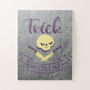 Snoep of een grap schedel kruisbeenderen Halloween Legpuzzel
