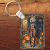 Snoep of een Leugenaar, Dapper Halloween verkleed Sleutelhanger (Voorkant)