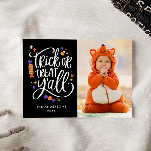 Snoep of een Leuke Behandeling Halloween Fotokaart