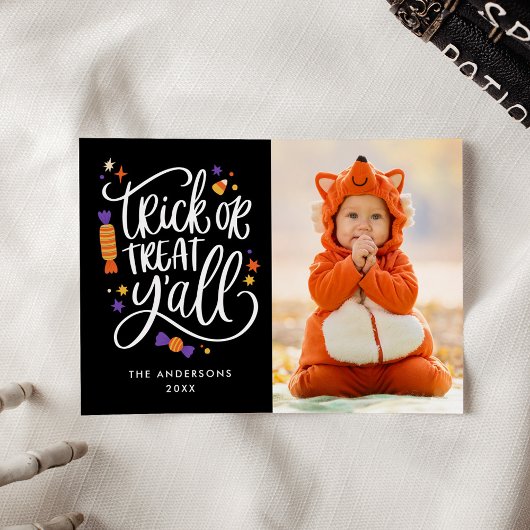 Snoep of een Leuke Behandeling Halloween Fotokaart