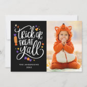 Snoep of een Leuke Behandeling Halloween Fotokaart (Voorkant)