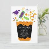 Snoep of een Leuke Halloween Feestje Kaart (Staand voorkant)