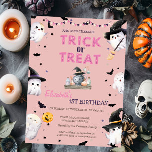 Snoep of een Leven Lang Geplaagd Geesten Halloween Kaart