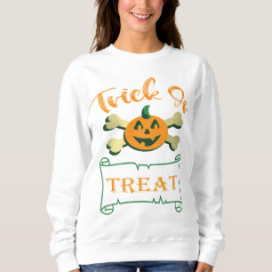 Snoep of een leven lang treiteren schedel Hallowee Trui