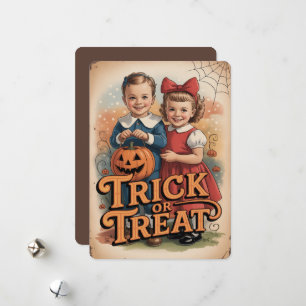 "Snoep of een Leven" Vintage Kinderen Halloween Feestdagenkaart