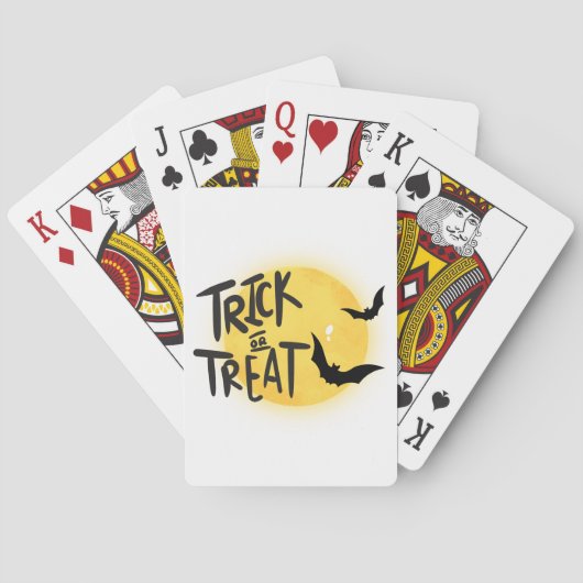 Snoep of een poets met halloween pokerkaarten (Achterkant)