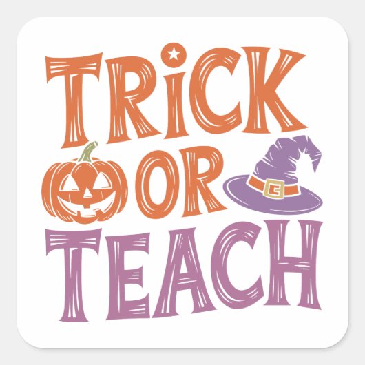 Snoep of School - Halloween Leraar Sticker Cadeau (Voorkant)