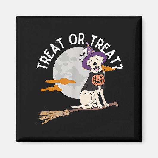 Snoep of Snoep Grappige Hond Halloween Magneet (Voorkant)