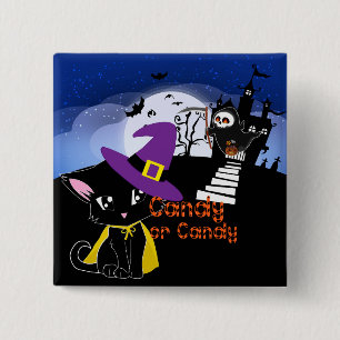 Snoep of Snoep Vierkante Button 5,1 Cm