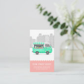 Snoep op straat van levensmiddelenvrachtwagen visitekaartje (Staand voorkant)