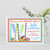 Snoep op zaterdag Uitnodigingen (Staand voorkant)