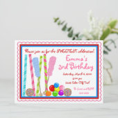 Snoep op zaterdag Uitnodigingen (Staand voorkant)