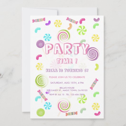 Snoep op zondag Uitnodigingen (Voorkant)