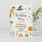 Snoep Party Kinder Halloween Verjaardagsuitnodigin Kaart (Staand voorkant)