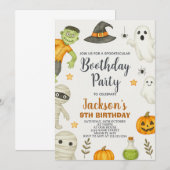 Snoep Party Kinder Halloween Verjaardagsuitnodigin Kaart (Voorkant / Achterkant)