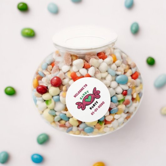 Snoep Party Ronde Sticker