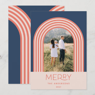 Snoep pastelroze stripe regenboog 1 foto Kerstmis Feestdagenkaart