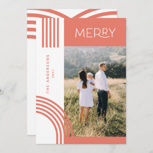 Snoep pastelroze stripe regenboog 1 foto Kerstmis Feestdagenkaart