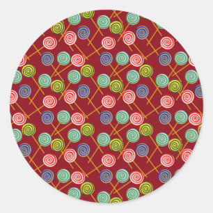 Snoep patroon   Lolbuispatroon   lolly 10 Ronde Sticker