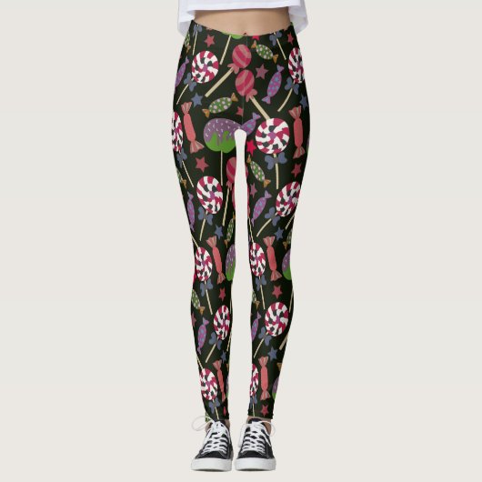 Snoep patroon | Lolbuispatroon | lolly 16 Leggings (Voorkant)
