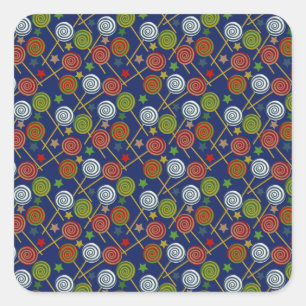 Snoep patroon Lolbuispatroon lolly 17 Vierkante Sticker